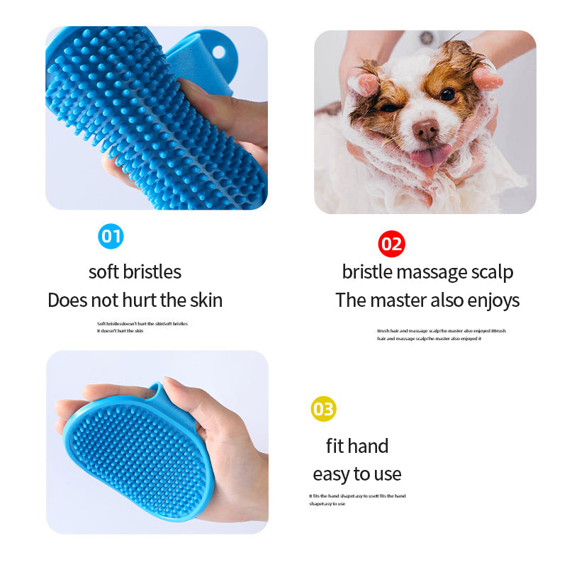 Soft Rubber Dog and Cat Grooming Massage Brush